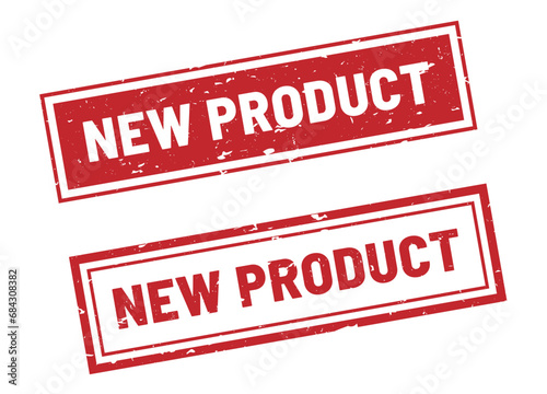 New product stamp sign red rectangle grunge style