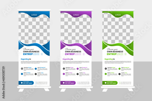 Corporate rollup banner template, advertisement, pull up, vector illustration,  and display banner for your Corporate business, company.