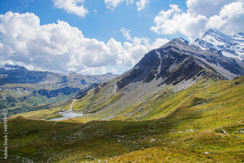 landscape in the mountains at the grossglockner hochalpenstraße