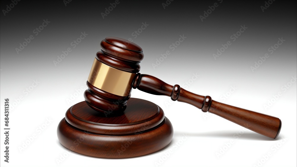 Wooden judge's hammer. Justice. Wooden judge's hammer. Justice.