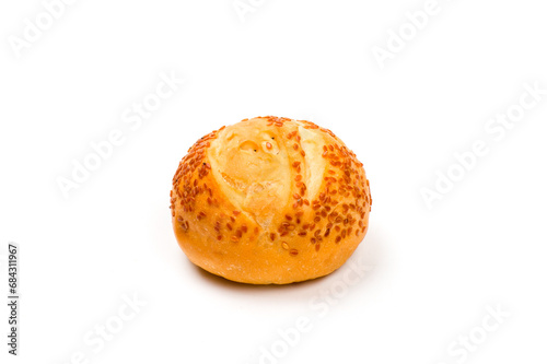 Wallpaper Mural Close-up image of kaiser roll bread isolated on white background Torontodigital.ca