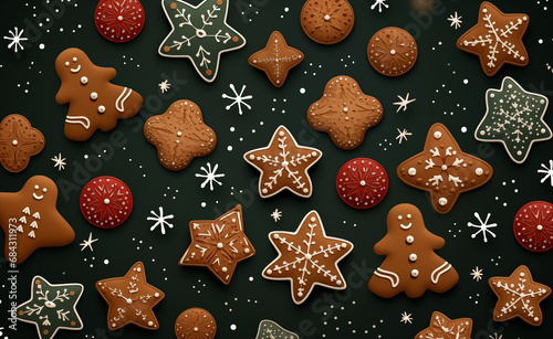 Christmas Gingerbread Cookies abstract background that exudes a festive and delightful atmosphere.