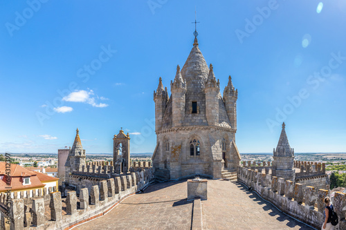 Rooftop of the cathedral in Evora, Portugal