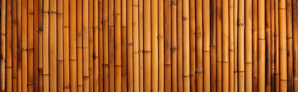 Fototapeta premium Wilted bamboo stems. Bamboo enclosure, adorned scenic composition. Bamboo surface.