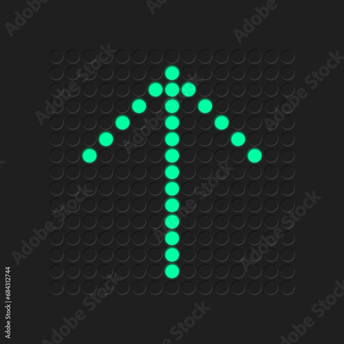 Permissive green sign made of pixels. Insole signal. Sign or symbol. Street traffic light. Illustration