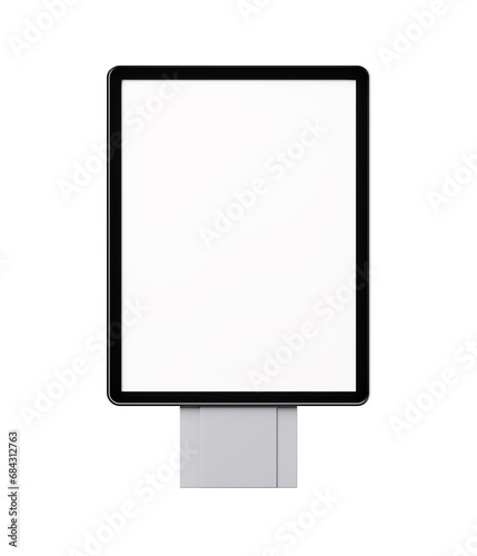 Blank or clean street banner or road city light. Template or mockup. 3d render