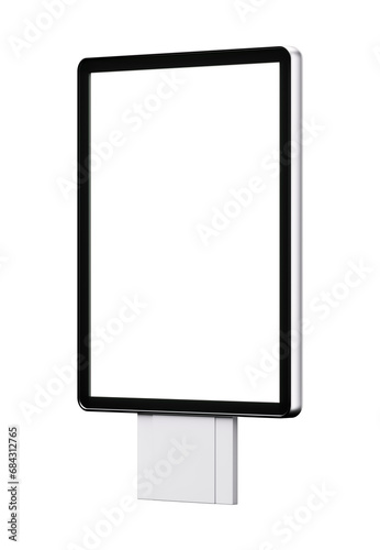 Blank or clean street banner or road city light. Template or mockup. 3d render