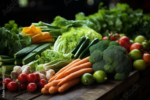 Assortment of fresh fruits and vegetables  photo.