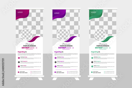 Corporate Business rollup banner template .
