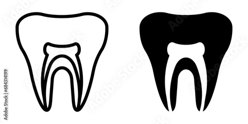 ofvs500 OutlineFilledVectorSign ofvs - root canal treatment vector icon . isolated transparent . black outline and filled version . AI 10 / EPS 10 / PNG . g11843