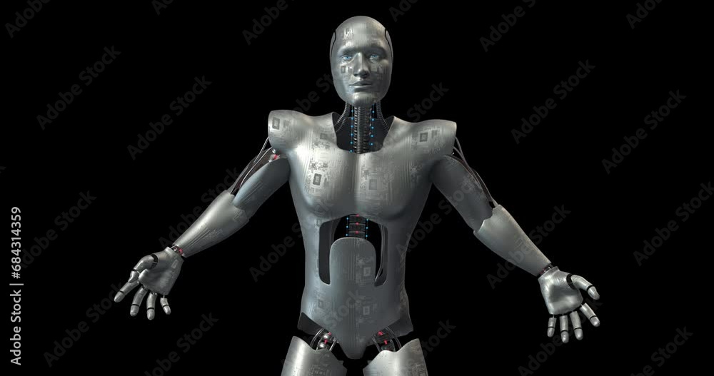 Anxious AI Robot Denying And Arguing. Alpha Channel. Technology Related 3D Animation. Anxious AI Robot Denying And Arguing. Alpha Channel. Technology Related 3D Animation.