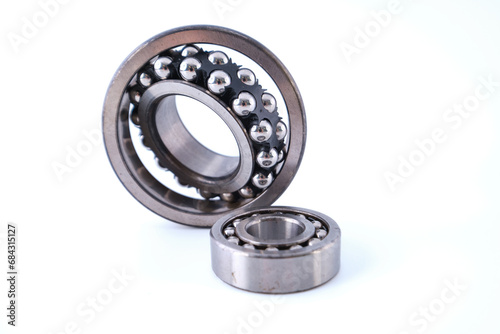 double metal bearing on white background