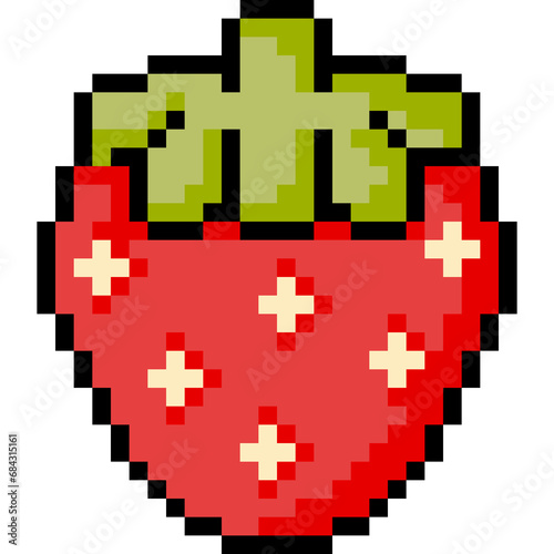 pixel art strawberry illustration