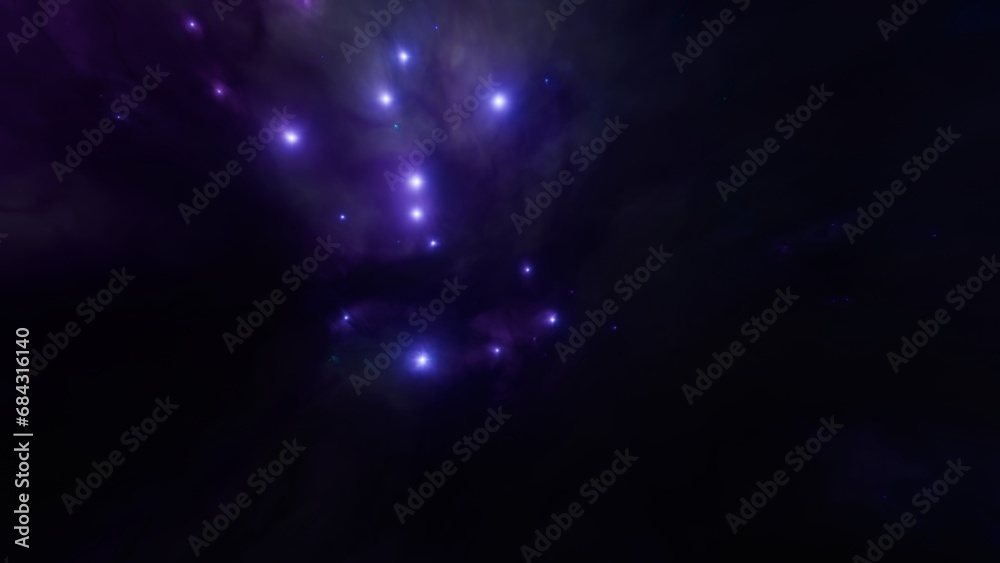 Space scene with blue stars in the galaxy Space scene with blue stars in the galaxy