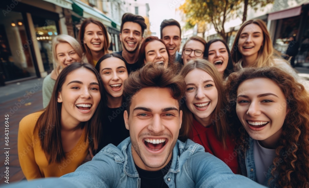 group of friends taking selfie picture smiling at camera group of friends taking selfie picture smiling at camera