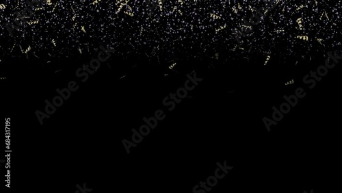 Gold confetti animation. Lights Animation. Holiday. Happy New Year. Merry Christmas. photo