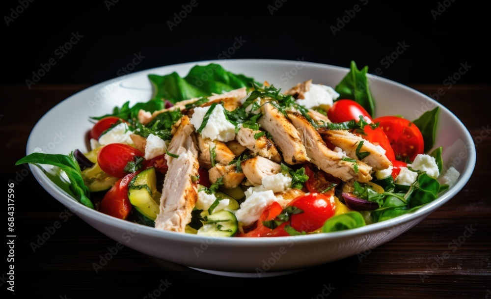 salad with chicken and vegetables salad with chicken and vegetables
