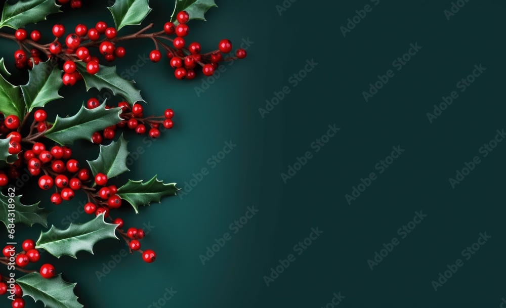 christmas background with holly