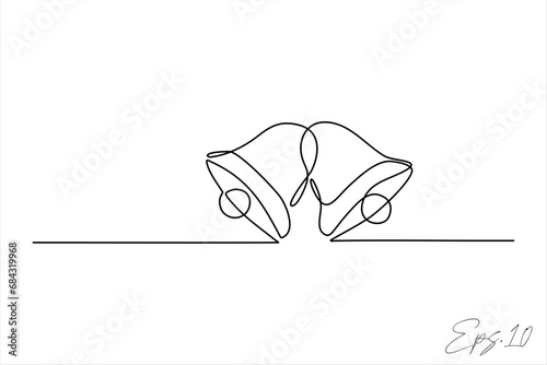 continuous line vector illustration design of bell