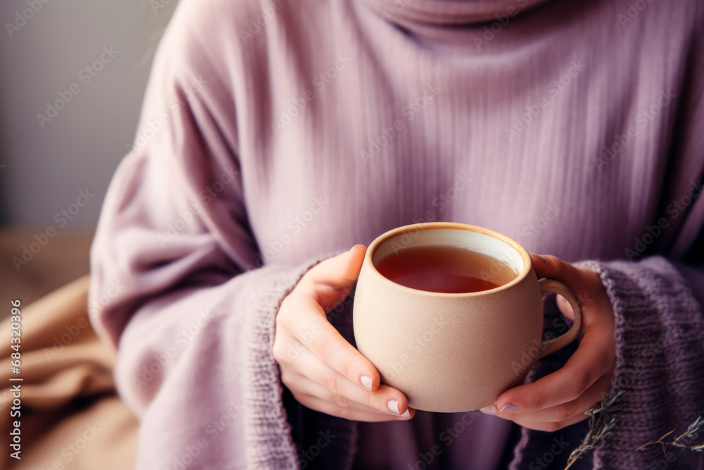 person with cup of tea