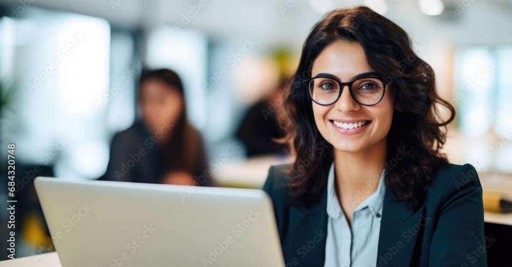 woman working on laptop