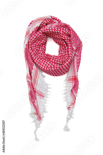 Red arabic scarf isolated on white background