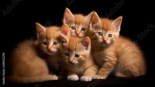 Red kittens. AI Generated