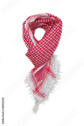 Red arabic scarf isolated on white background