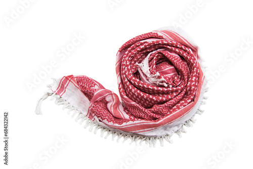 Red arabic scarf isolated on white background