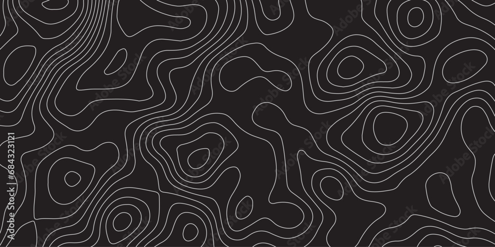 Fototapeta premium Abstract background of the topographic contours map with geographic line map .Imitation of a geographical mountain reliefs background .vector illustration of topographic line contour map design .