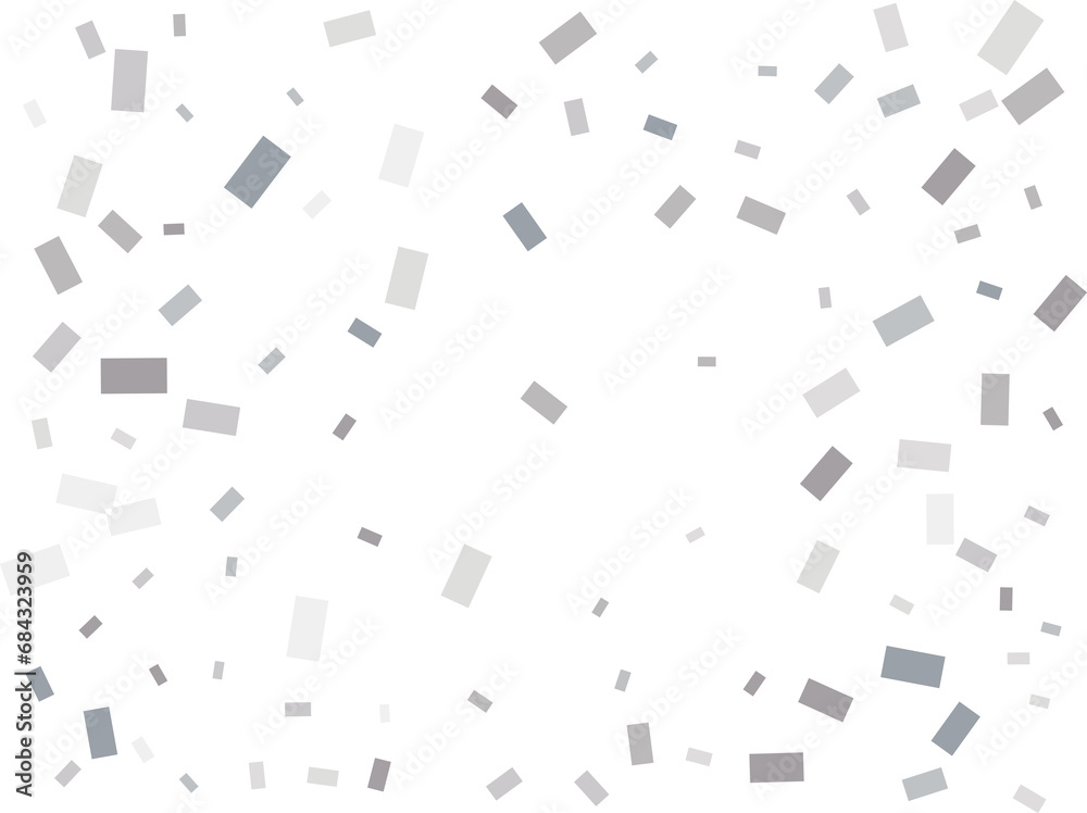 Gender Neutral Rectangular Silver Confetti