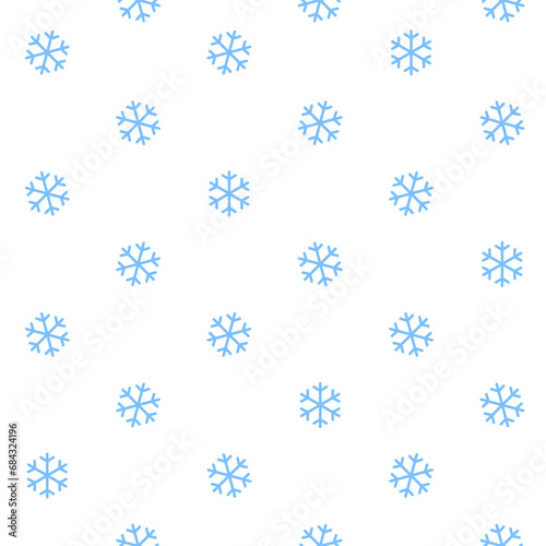 Snowflakes on a white background, seamless pattern. New Year party background.