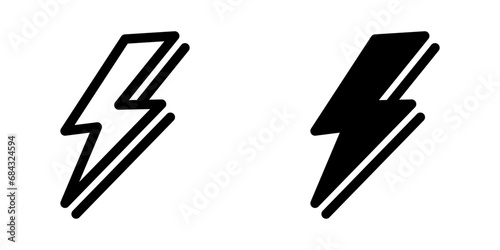 Lightning icon. flat design vector illustration for web and mobile