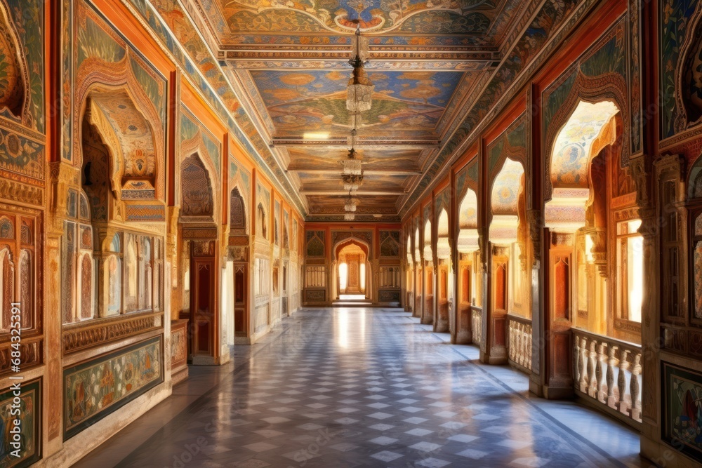 Indian Hogwarts: A Colorful and Royal Fusion of Magic and Heritage Inspired by Jaipur's Amer Fort generative ai