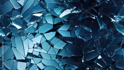 shattered glass  transparent blue  color  photo