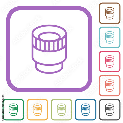 Camera lens outline simple icons