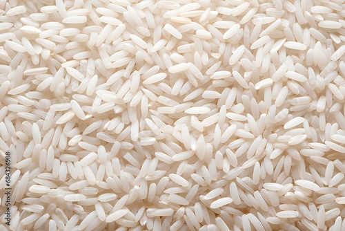 Rice white seeds, background with white rice texture. photo