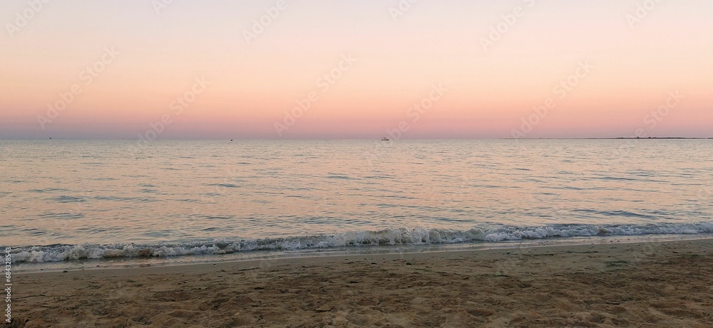 Sunset on the coasts of the Mediterranean Sea