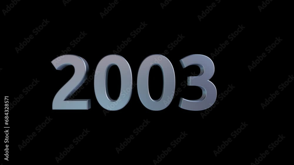 2000 to 2024 year falling digits countdown animation