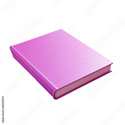 Pink Book. Pink Book Isolated on a Violet Background in 3d Render Focusing on Its Bright Color and Contemporary Design.. Cutout PNG.