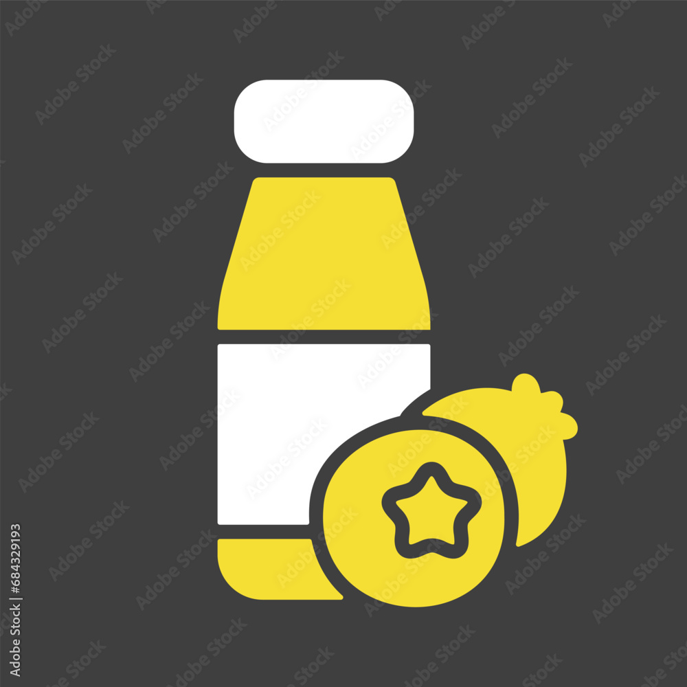 Yoghurt bottle with flavor blueberry vector icon Yoghurt bottle with flavor blueberry vector icon