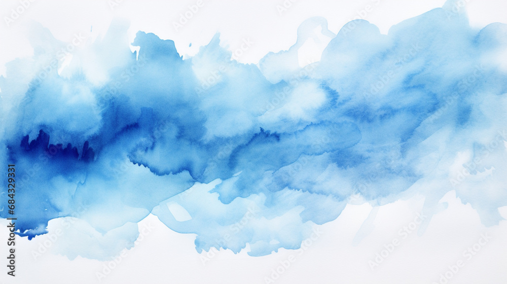 Traces d'aquarelle, tâche bleu. Peindre, abstrait, coloré, couleurs, art. Arrière-plan pour conception et création graphique.