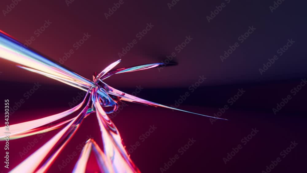 Shiny reflective abstract shape rotating in space. Seamless Loping VJ backdrop Shiny reflective abstract shape rotating in space. Seamless Loping VJ backdrop