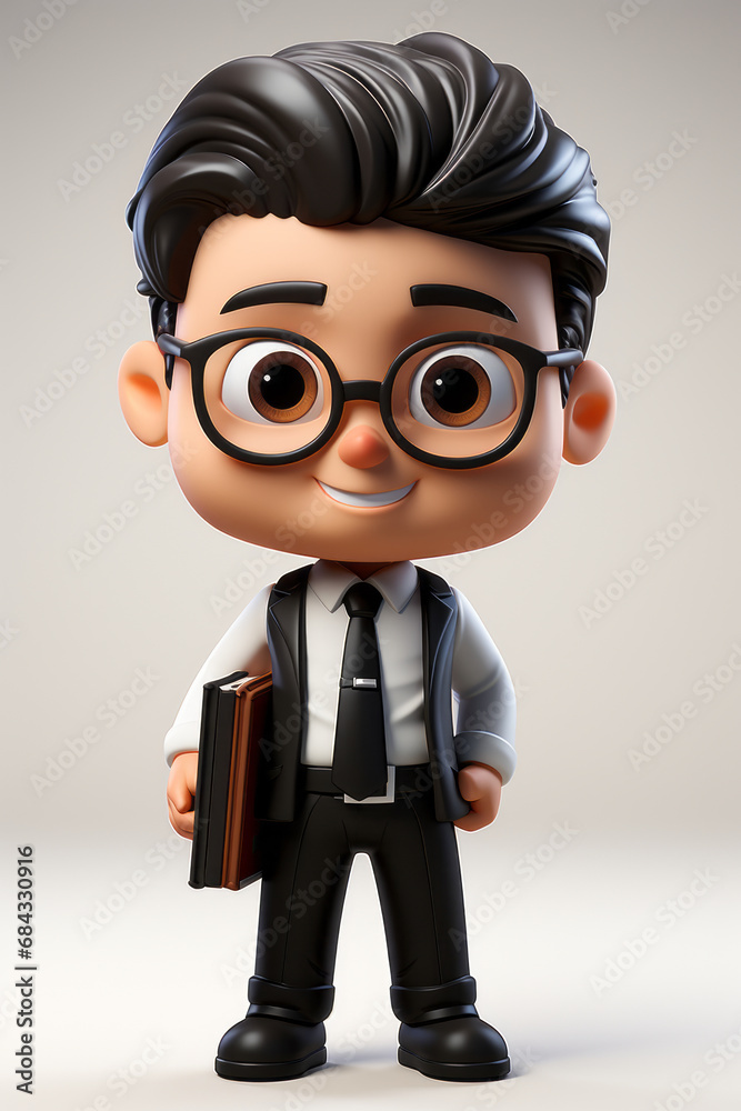 Businessman, boss, director, office worker. In the style of a 3D cartoon character. Businessman, boss, director, office worker. In the style of a 3D cartoon character.