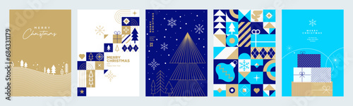 Stampa su tela Business Merry Christmas and Happy New Year greeting cards
