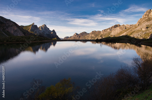 Valle del Lago, a glacial lake in Somiedo Natural Park, Asturias, Spain