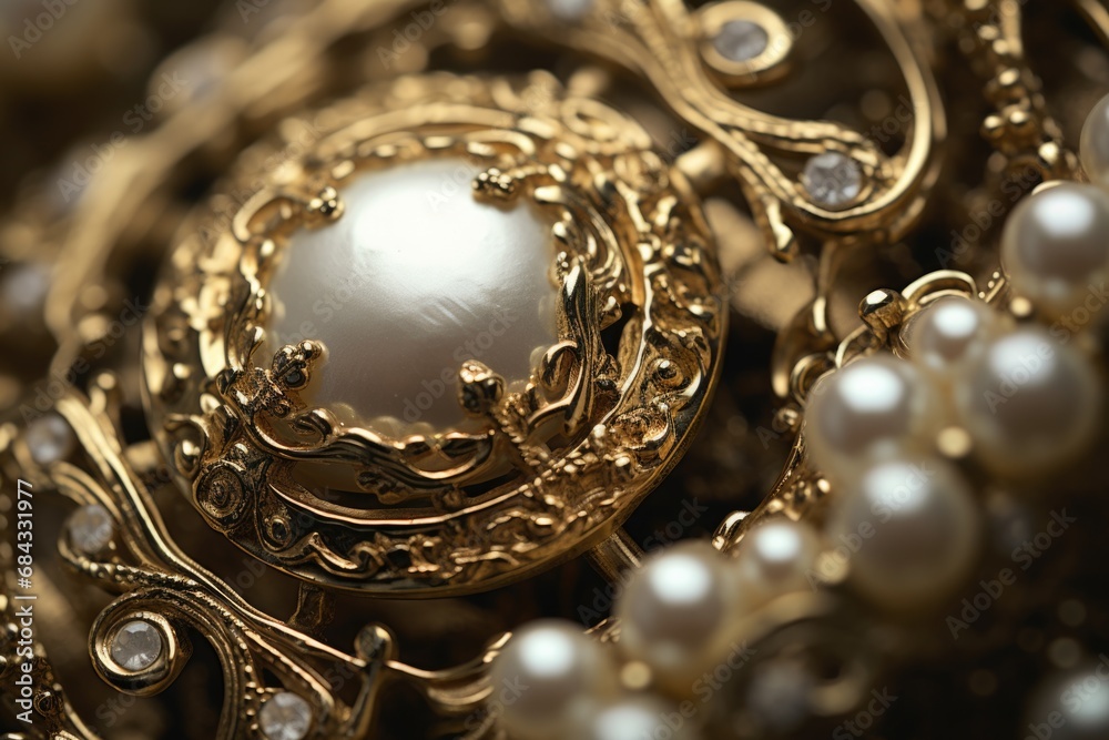 Fototapeta premium A detailed close-up shot of a bunch of pearls. Perfect for jewelry enthusiasts and fashion designers looking for elegant accessories.