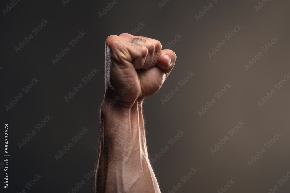 A close-up shot of a person's arm with a fist. A close-up shot of a person's arm with a fist.