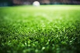 Football Field with Artificial Turf, Soccer Goal, and Shadow on Green Synthetic Grass
