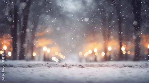 Illumination and snow blurred background © Alin